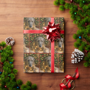 Christmas Irish Wolfhound Tangled In Lights Wrapping Paper