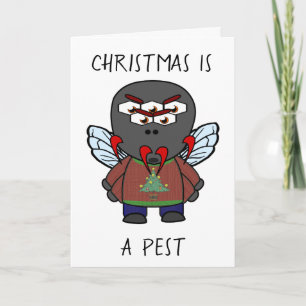Christmas Is A Pest Housefly Holiday Card