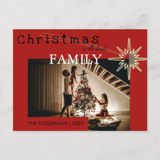 Christmas is all about Family Invitation Postcard