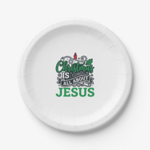Christmas Is All About Jesus Design Paper Plate