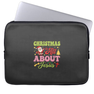 Christmas Is All About Jesus Retro Laptop Sleeve
