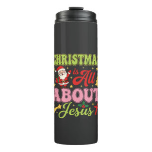 Christmas Is All About Jesus Retro Thermal Tumbler