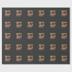 Christmas Is All About Jesus Retro Wrapping Paper