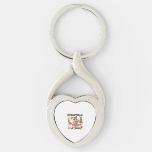 Christmas Is All About Jesus Santa Sleigh Reindeer Key Ring