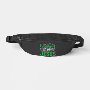 Christmas Is All About Jesus Typography Bum Bags