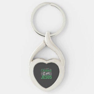 Christmas Is All About Jesus Typography Key Ring