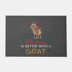 Christmas Is Better With A Goat Ugly Christmas Swe Doormat