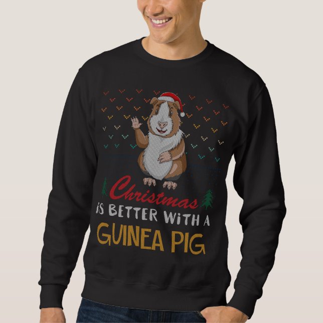 Christmas Is Better With A Guinea Pig Ugly Sweater (Front)