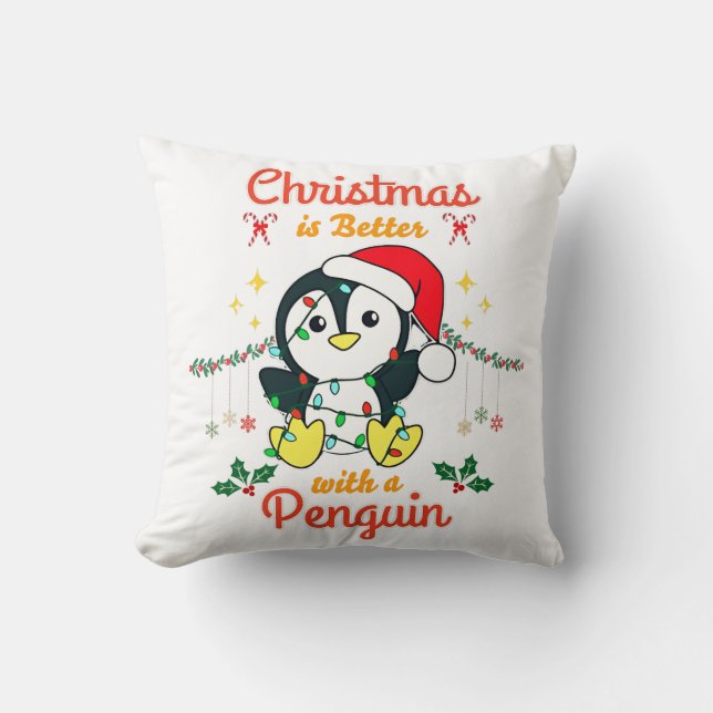 Christmas Is Better With A Penguin Cushion (Front)