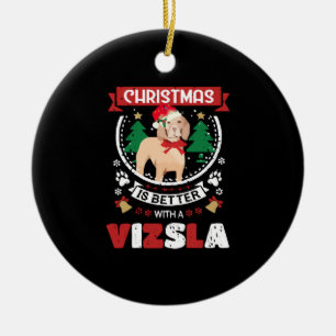 Christmas Is Better With A Vizsla Christmas Tree Ceramic Tree Decoration