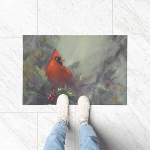 "Christmas Is Coming" Cardinal Doormat