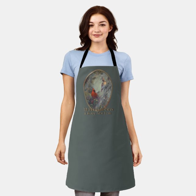 "Christmas Is Coming" Cardinals Apron (Worn)