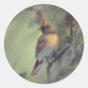 "Christmas Is Coming" Cardinals Classic Round Sticker