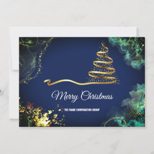 Christmas is Coming, Marble Style Golden Company Invitation