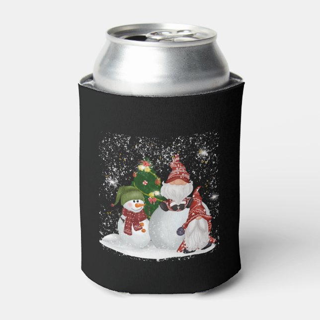 Christmas Is Coming Santa Candy Cane Throne Can Cooler (Can Front)