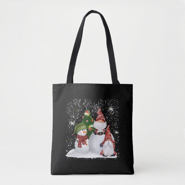 Christmas Is Coming Santa Candy Cane Throne Tote Bag (Front)