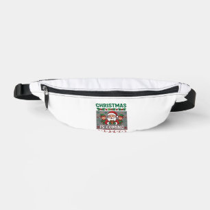 Christmas Is Coming Santa Claus Elves Reindeer Bum Bags