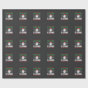 Christmas Is Coming Santa Snowman Wrapping Paper