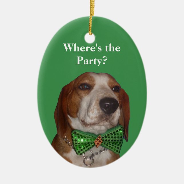 Christmas is for Beagles Too Ceramic Tree Decoration (Front)