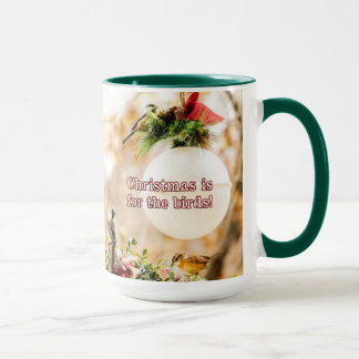Christmas is for the Birds coffee mug with Bigfoot