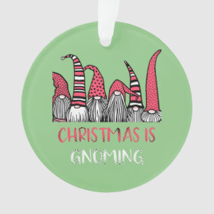 Christmas is Gnoming God Jul Gnome Tomte Xmas Sant Ornament