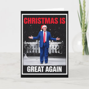 Christmas Is Great Again Xmas Pajamas Funny Trump Card