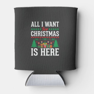 Christmas Is Here Holiday Tree Gift Can Cooler