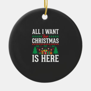 Christmas Is Here Holiday Tree Gift Ceramic Tree Decoration