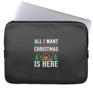 Christmas Is Here Holiday Tree Gift Laptop Sleeve