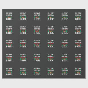 Christmas Is Here Holiday Tree Gift Wrapping Paper