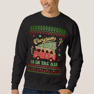 Christmas Is In The Air Retro Van with Tree Sweatshirt