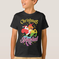 Christmas Is Magical Santa Riding Unicorn Funny
