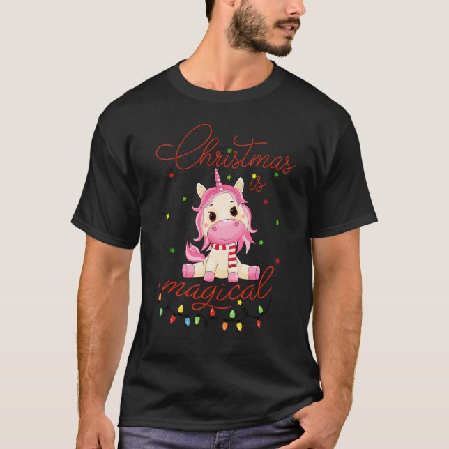 Christmas Is Magical Unicorn Lover T-Shirt (Front)