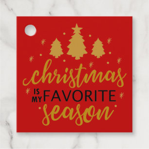 Christmas Is My Favourite Word Art Favour Tags