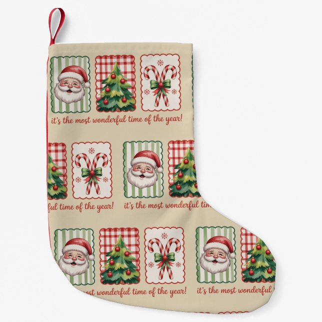 Christmas It's the most Wonderful Time Of The Year Small Christmas Stocking (Front)