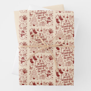 Christmas It's The Most Wonderful Time Of The Year Wrapping Paper Sheet