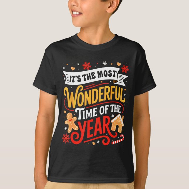 Christmas It's The Most Wonderful Time Of Year Gin T-Shirt (Front)