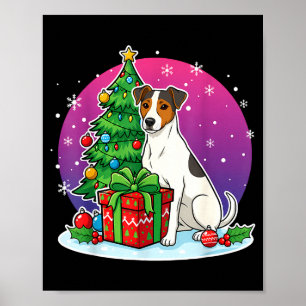 Christmas Jack Russell Santa Hat Xmas Jack Russell Poster