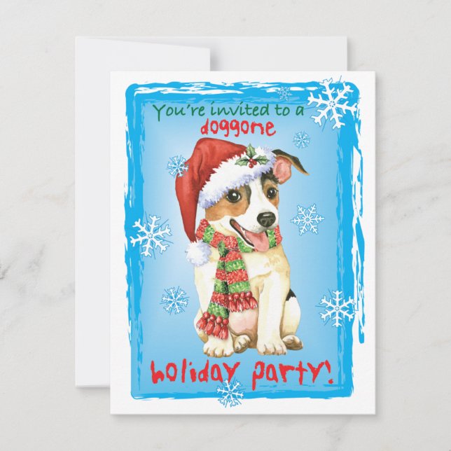Christmas Jack Russell Terrier Invitation (Front)
