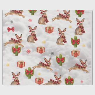 Christmas Jackrabbits Wrapping Paper