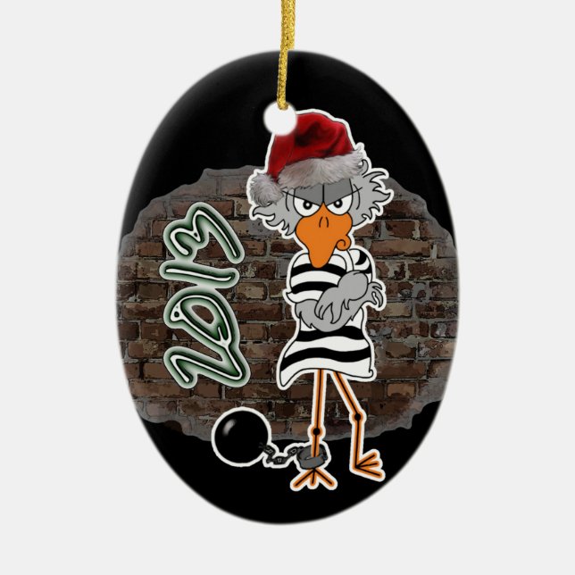Christmas Jailbird Ornament (Front)