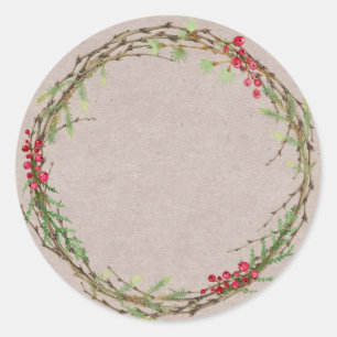 Christmas Jam Canning Rustic Homemade Kraft Paper Classic Round Sticker