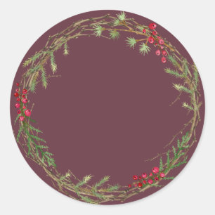 Christmas Jam Canning Rustic Homemade Mason Jar Classic Round Sticker