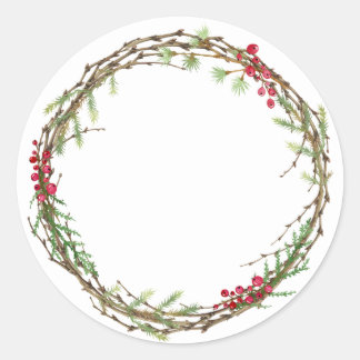 Christmas Jam Canning Rustic Homemade Mason Jar Classic Round Sticker