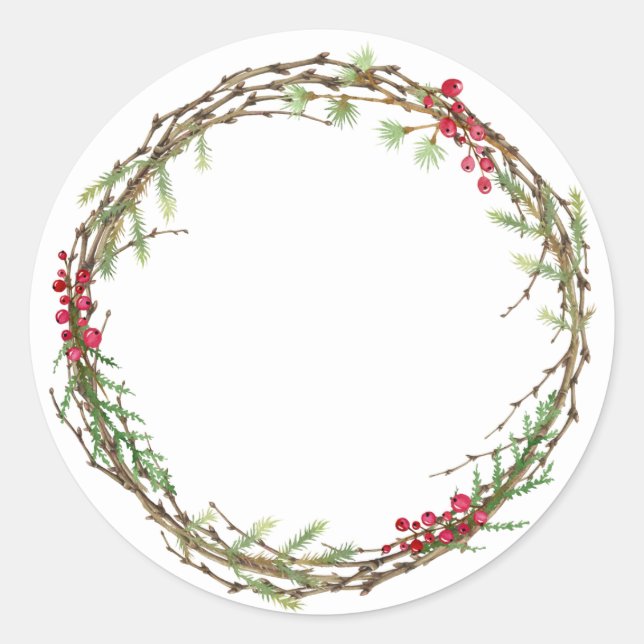 Christmas Jam Canning Rustic Homemade Mason Jar Classic Round Sticker (Front)