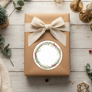 Christmas Jam Canning Rustic Homemade Mason Jar Classic Round Sticker