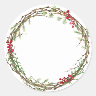 Christmas Jam Canning Rustic Homemade Mason Jar Classic Round Sticker