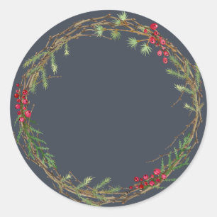 Christmas Jam Canning Rustic Homemade Mason Jar Classic Round Sticker