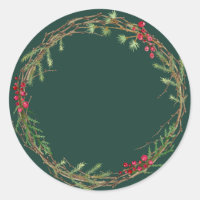 Christmas Jam Rustic Dark Green Homemade Mason Jar