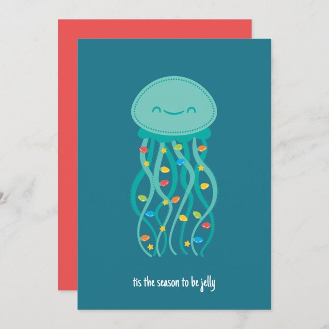 Christmas Jellyfish  Holiday Card (Front/Back)
